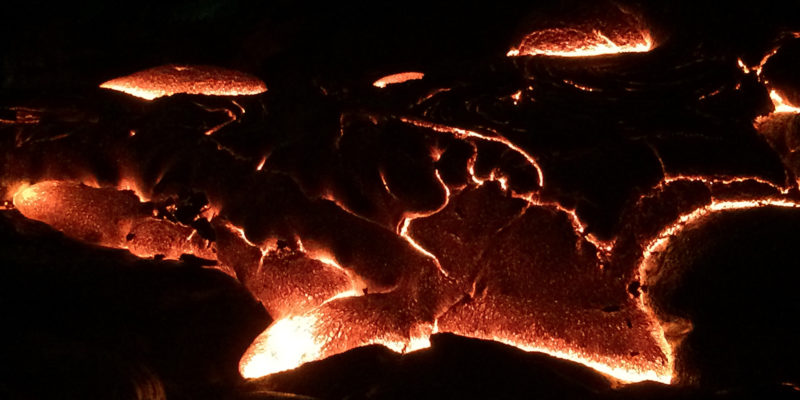 Pele lava pahoehoe flow